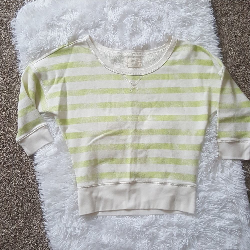 Aerie Striped Short Sweat Shirt Size Small‎
